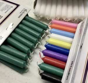 Mini candles assorted colors