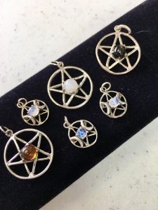 sterling silver pagan jewelry pentagrams