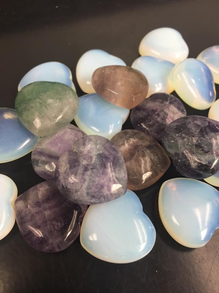 gemstones hearts at pathways