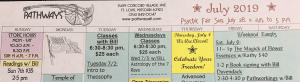 July 2019 In store calendar